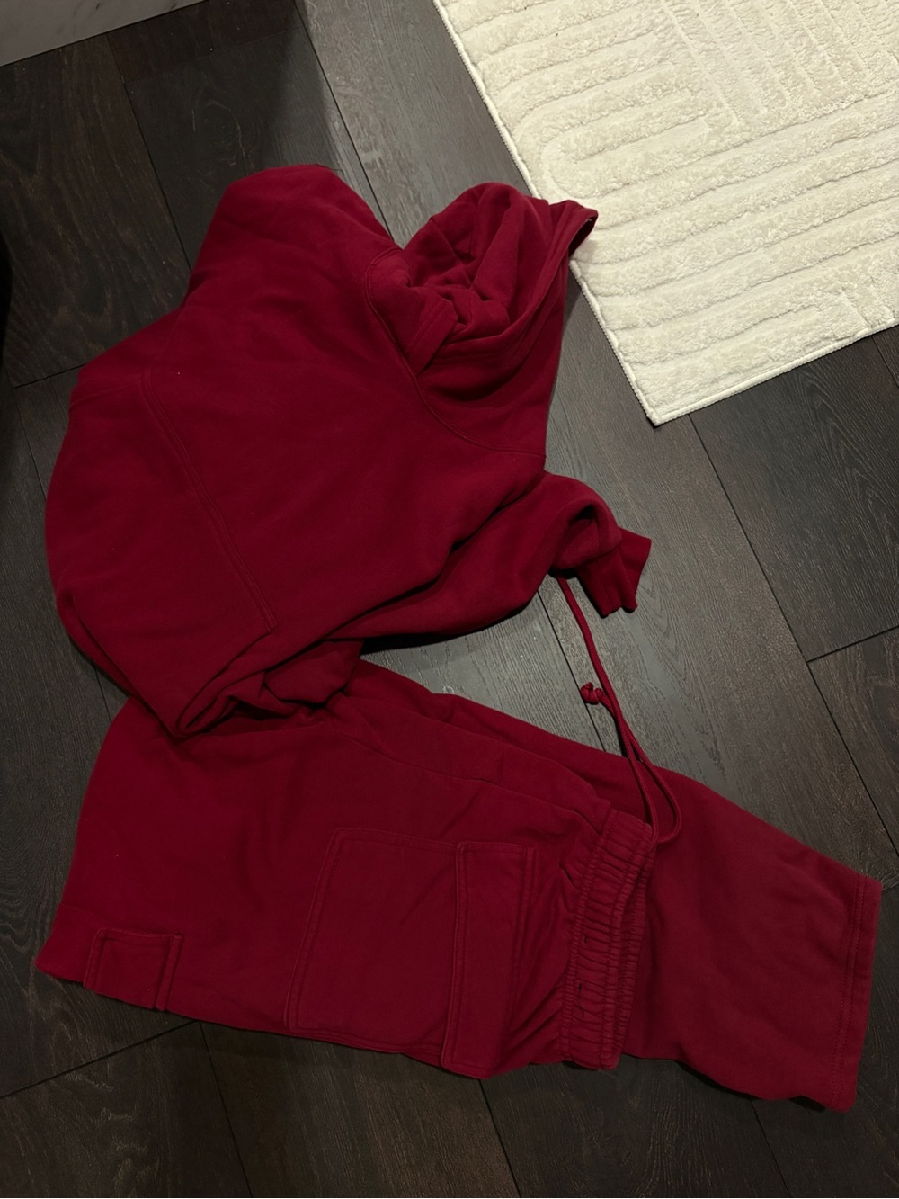 Garage Maroon Cargo Joggers and Hoodie Set